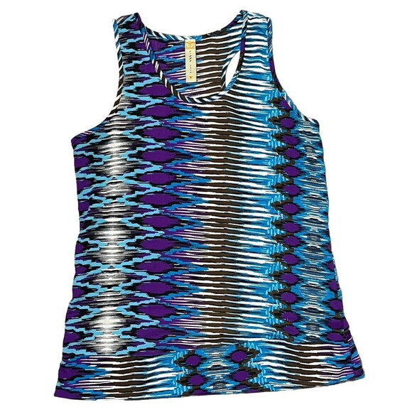 Dizzy Love Tank Top Sleeveless Racerback Camisole Purple Blue Stretch Size Small - Picture 1 of 3